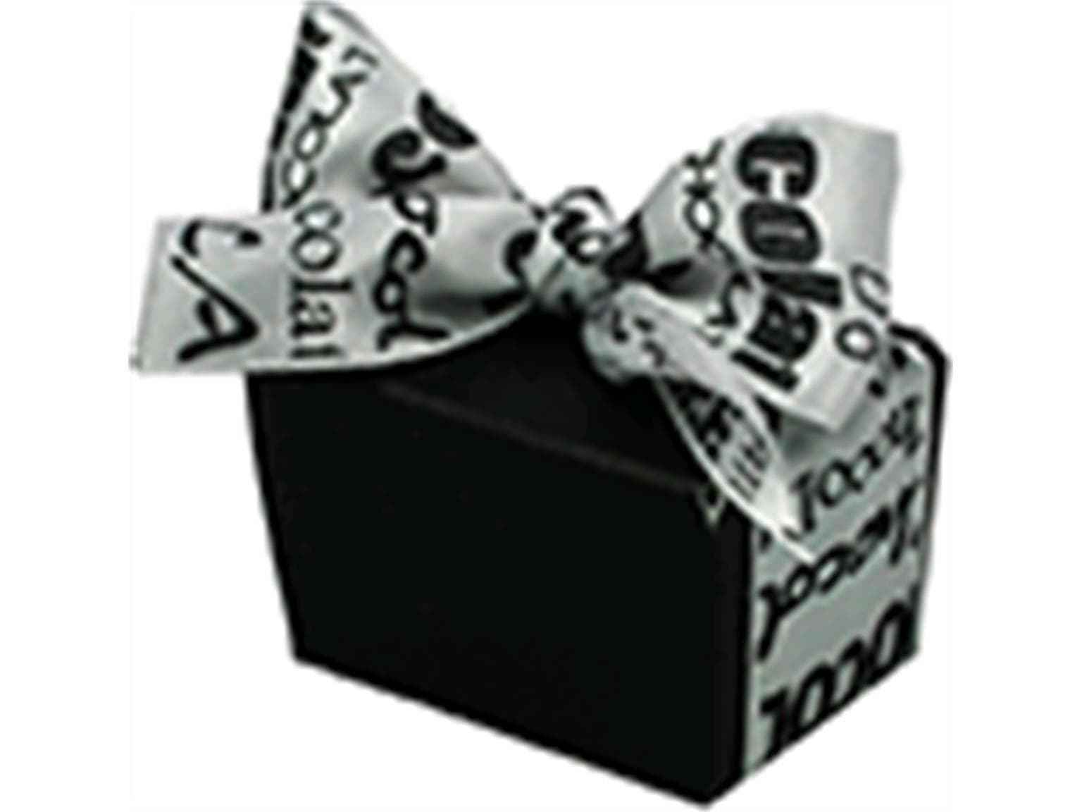 Ballotin 1 praline, Black&White 45x30/30mm, schwarz