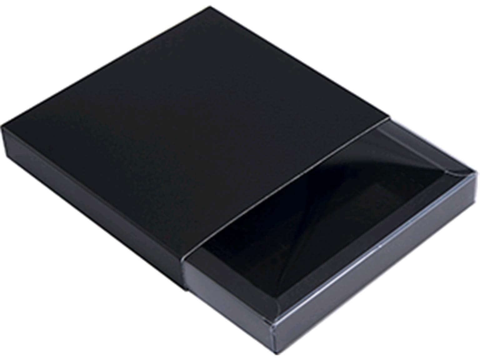 Fensterbox m. Schieber, Black&White 105x105/18mm, schwarz