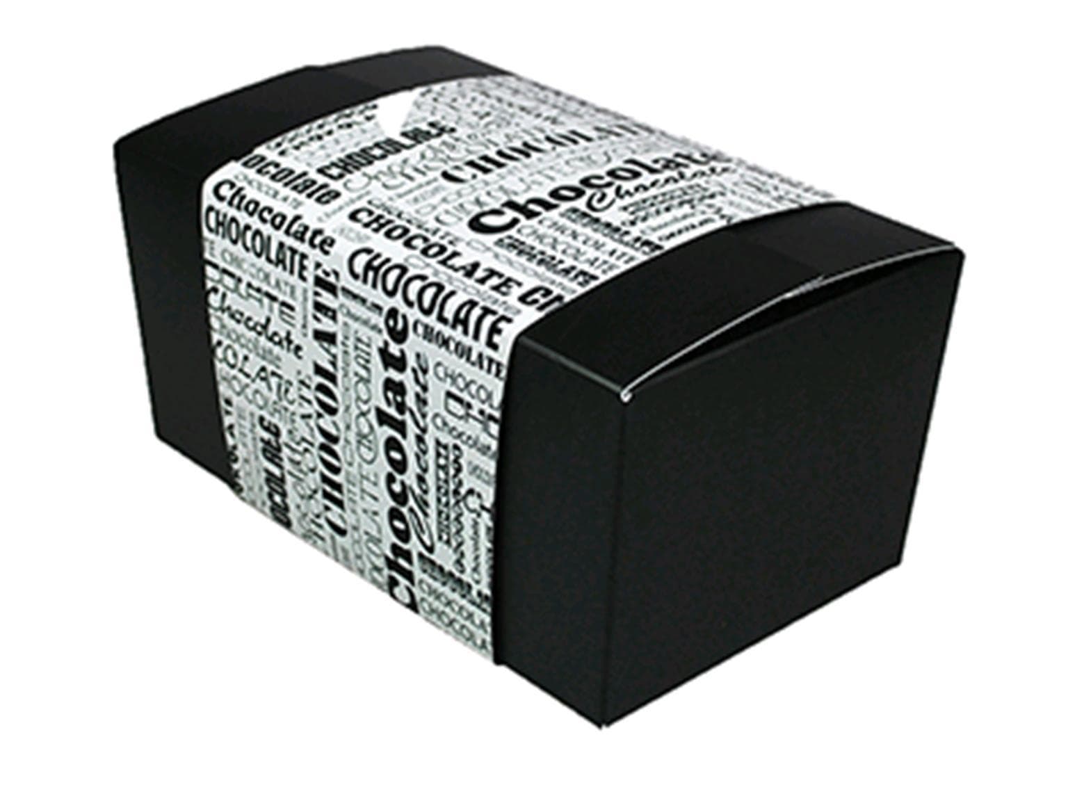 Ballotin 1000 gr schwarz, Black&White 172x103/86mm, Banderole weiss