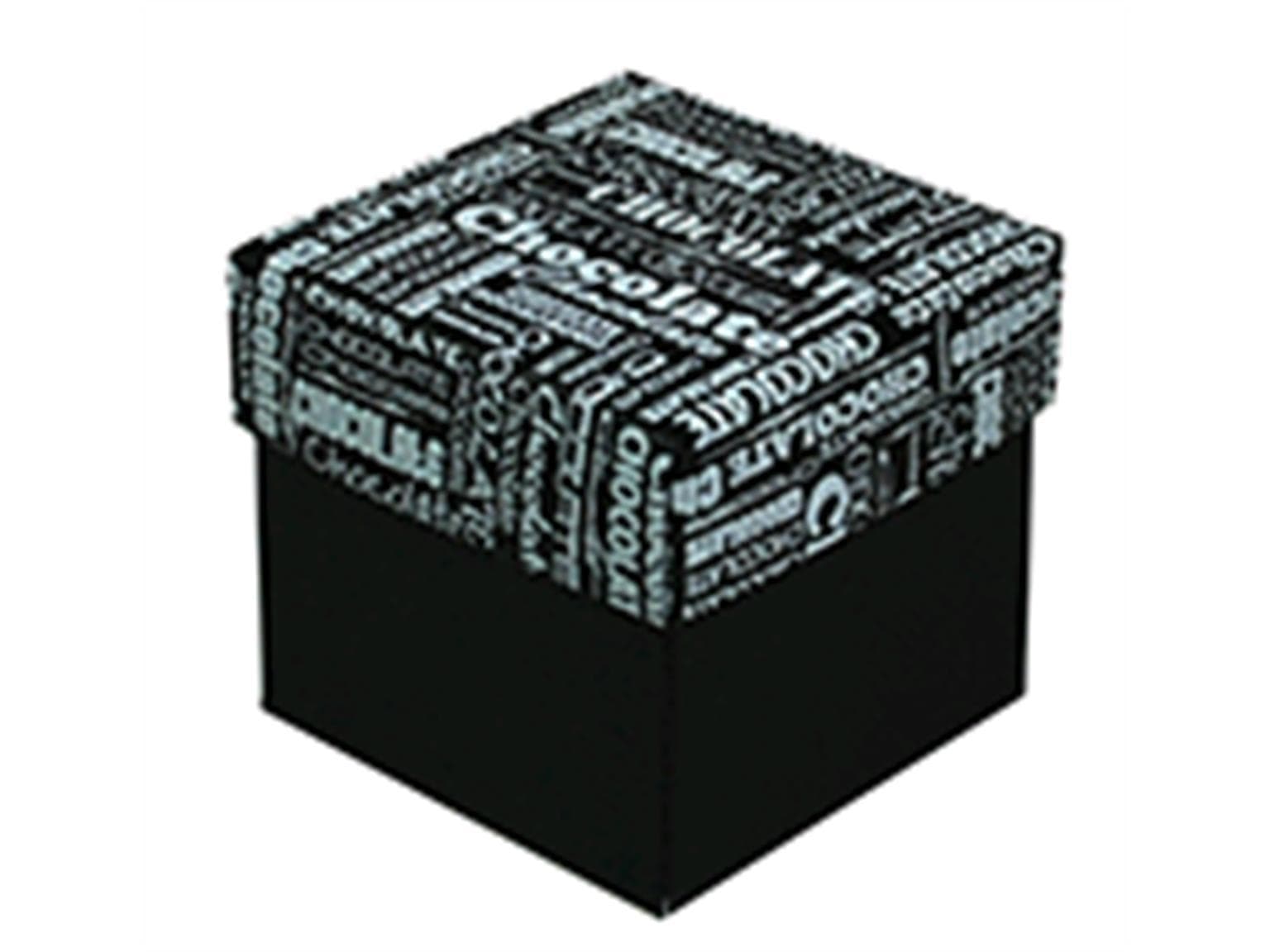 Kubus 125 gr, schwarz, Black&White 65x65/60mm, flach geliefert