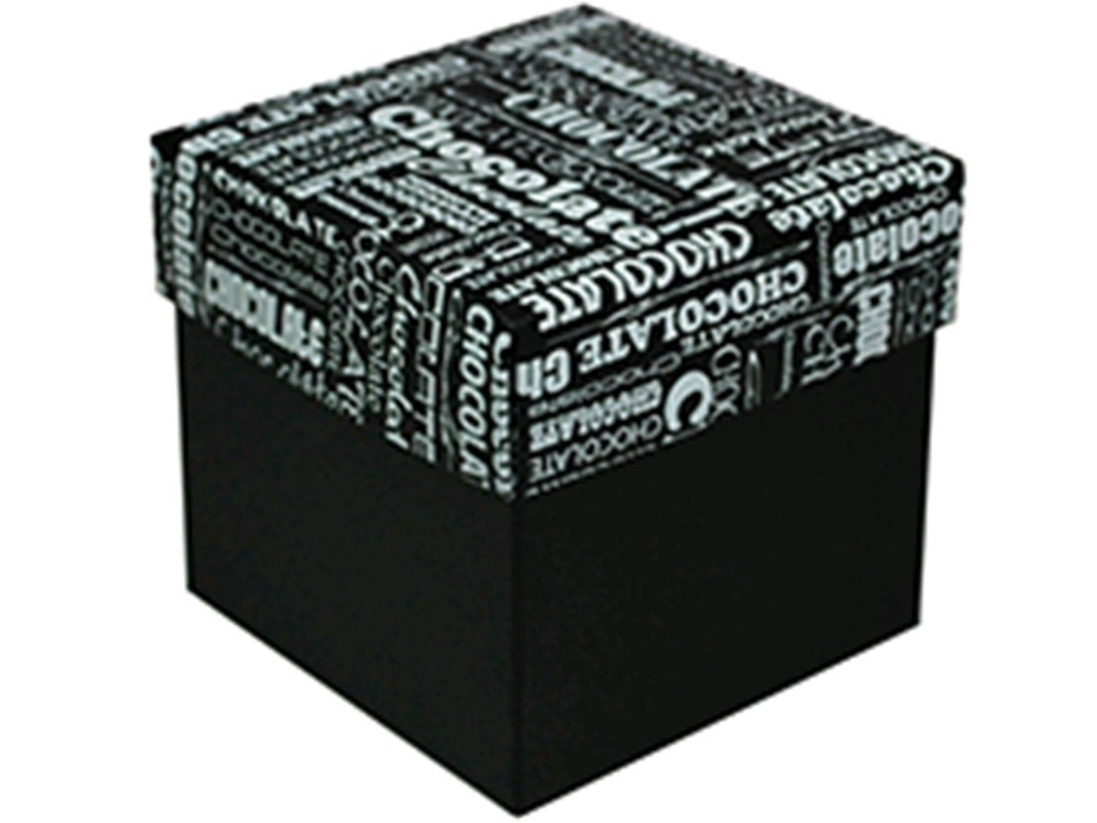 Kubus 375 gr, schwarz, Black&White 90x90/85mm, flach geliefert