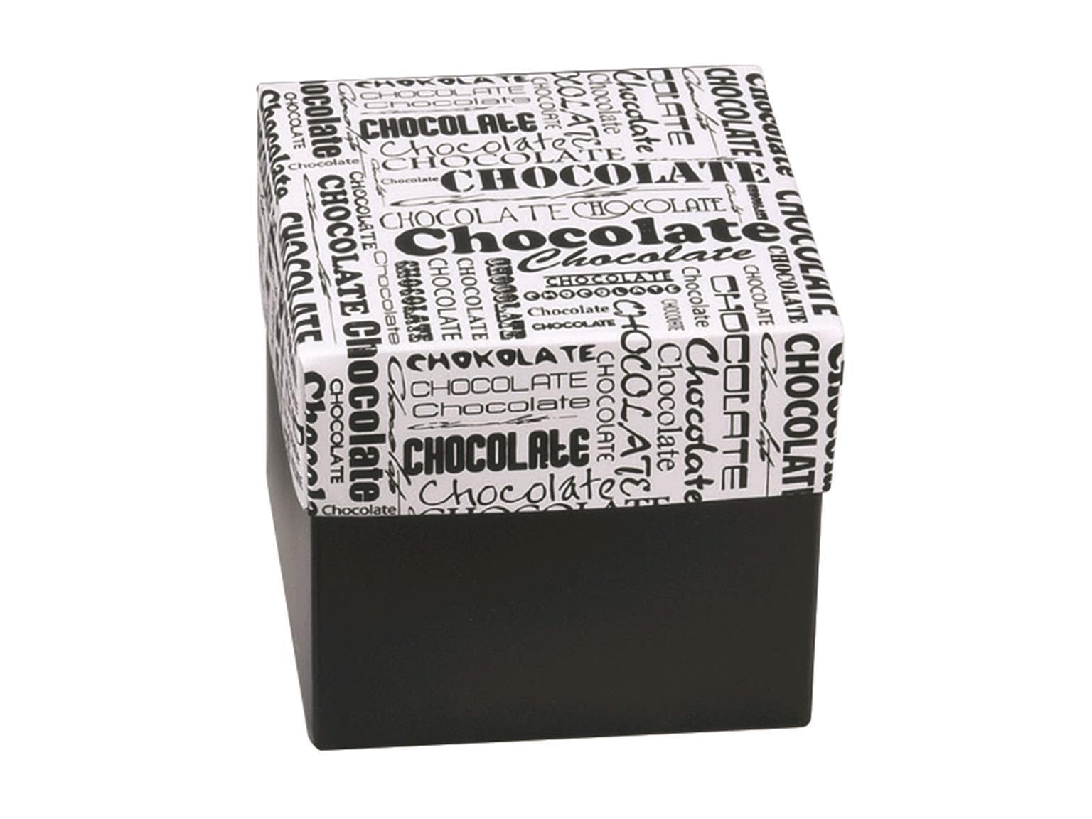 Kubus 500 gr, schwarz, Black&White 100x100/95mm, flach geliefert