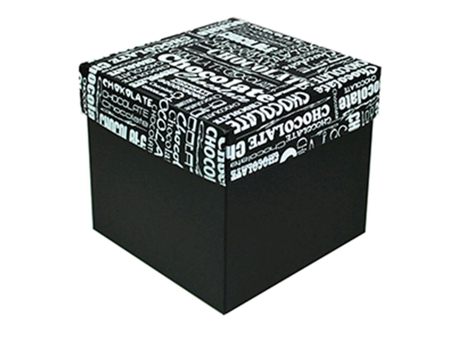 Kubus 750 gr, schwarz, Black&White 115x115/105mm, flach geliefert