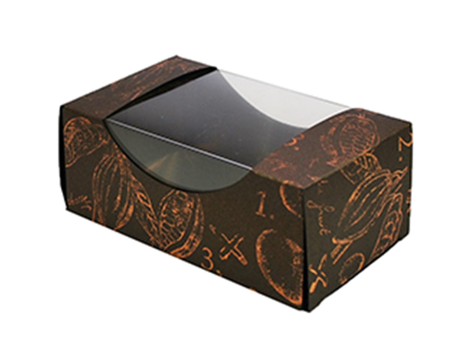 Sichtboxen Nr. 2 braun, Cacao 120x70/50mm, flach geliefert