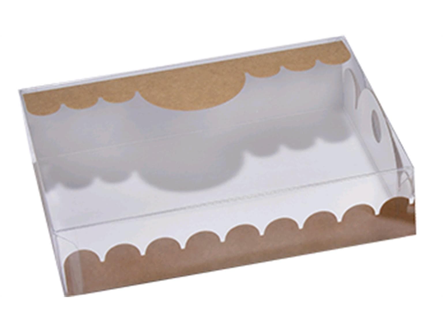 Konfextbox rechteckig, Kraft 200x150/50mm, aufgerichtet geliefert