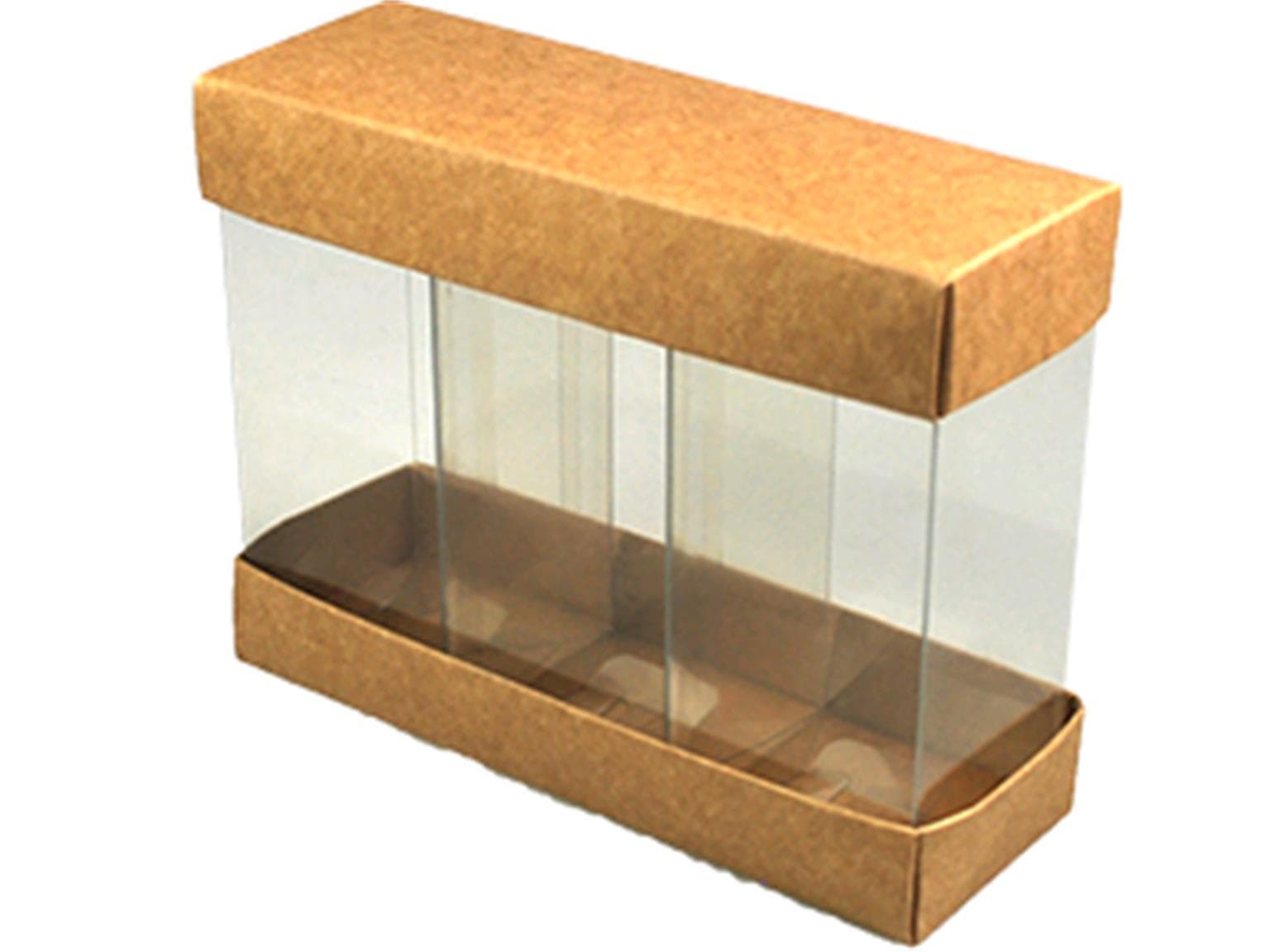 Sichtboxenset, Kraft 3x 50x50/115mm, flach geliefert