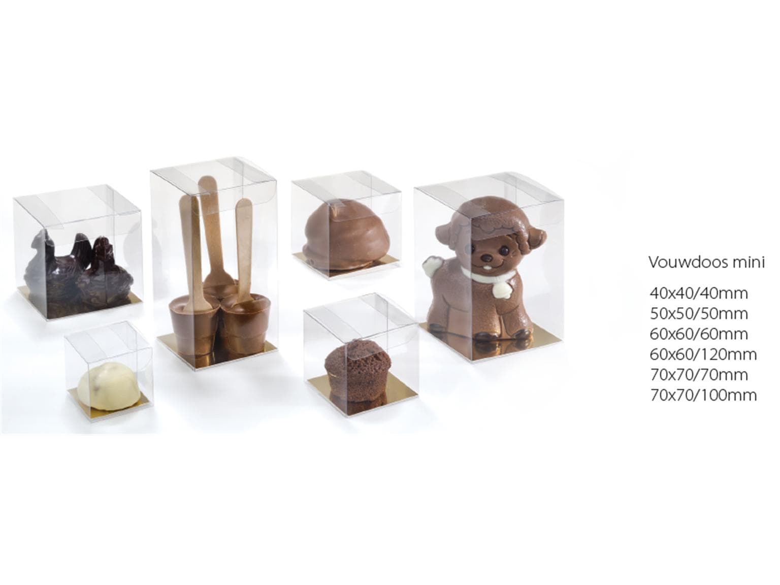 Sichtbox mini, PVC 40x40/40mm, flach geliefert