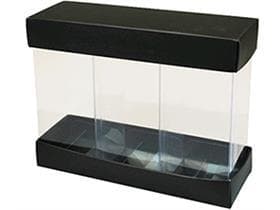 Sichtboxenset, Black&White 3x 50x50/115mm, schwarz