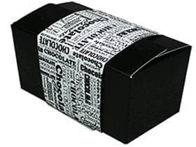 Ballotin 375 gr schwarz, Black&White 126x68/62mm, Banderole weiss