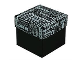 Kubus 125 gr, schwarz, Black&White 65x65/60mm, flach geliefert