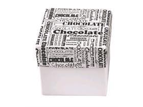 Kubus 250 gr, weiss, Black&White 80x80/75mm, flach geliefert