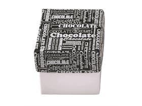 Kubus 250 gr, weiss, Black&White 80x80/75mm, flach geliefert