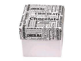 Kubus 375 gr, weiss, Black&White 90x90/85mm, flach geliefert