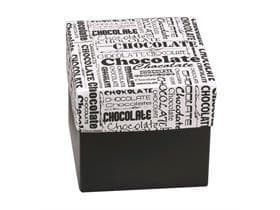 Kubus 500 gr, schwarz, Black&White 100x100/95mm, flach geliefert