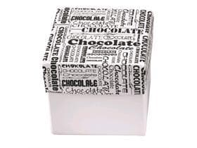 Kubus 500 gr, weiss, Black&White 100x100/95mm, flach geliefert