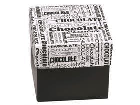 Kubus 750 gr, schwarz, Black&White 115x115/105mm, flach geliefert