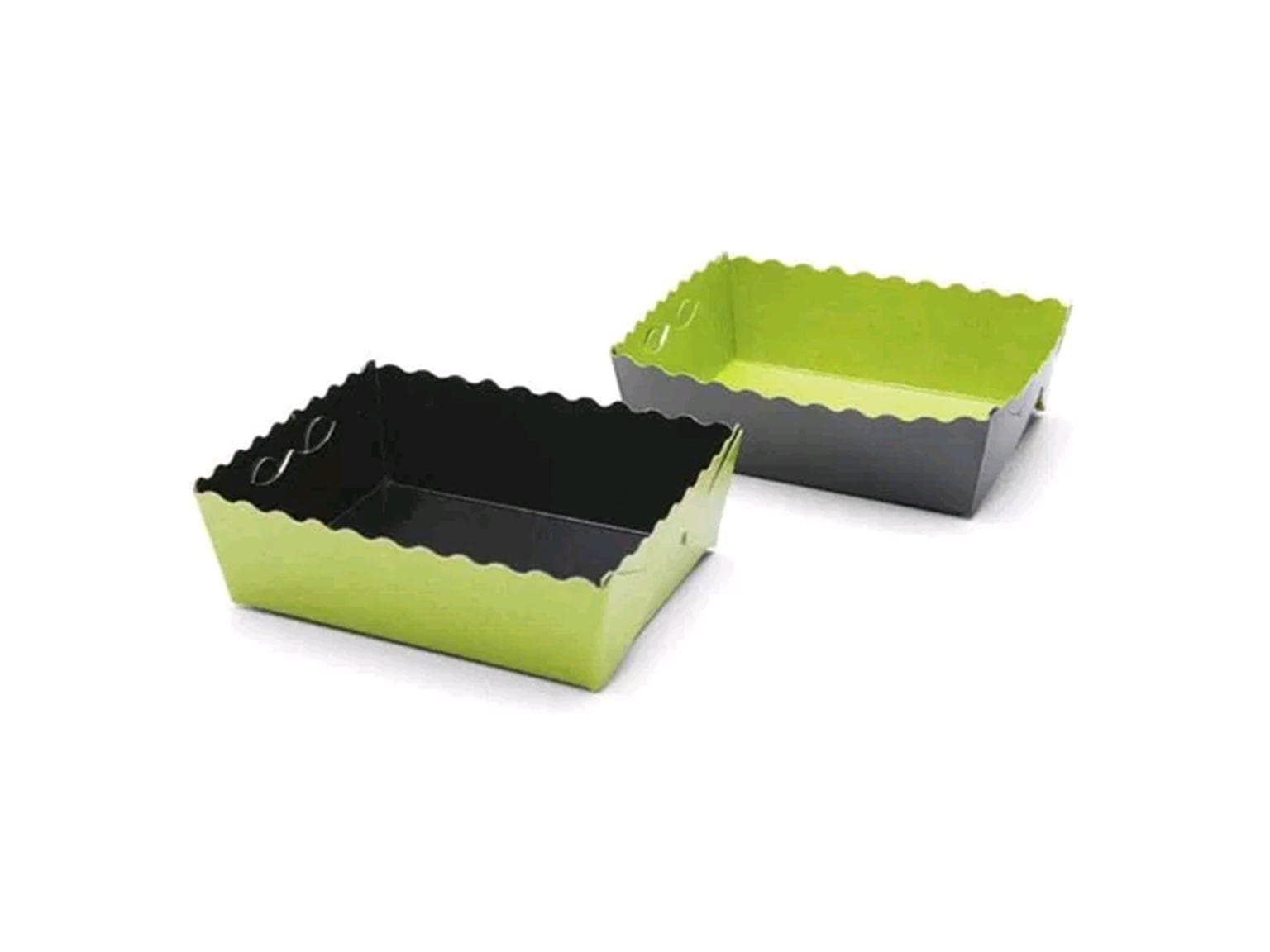Boîte à dessert, 130x90x35 mm, vert clair / noir, livrée à plat