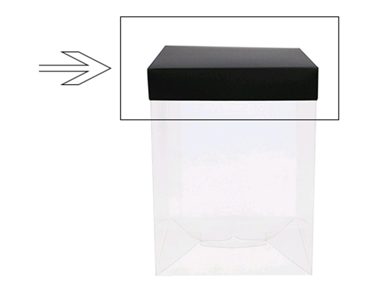 Base/coperchio per scatola in PVC, Black&White 150x150/30mm, nero