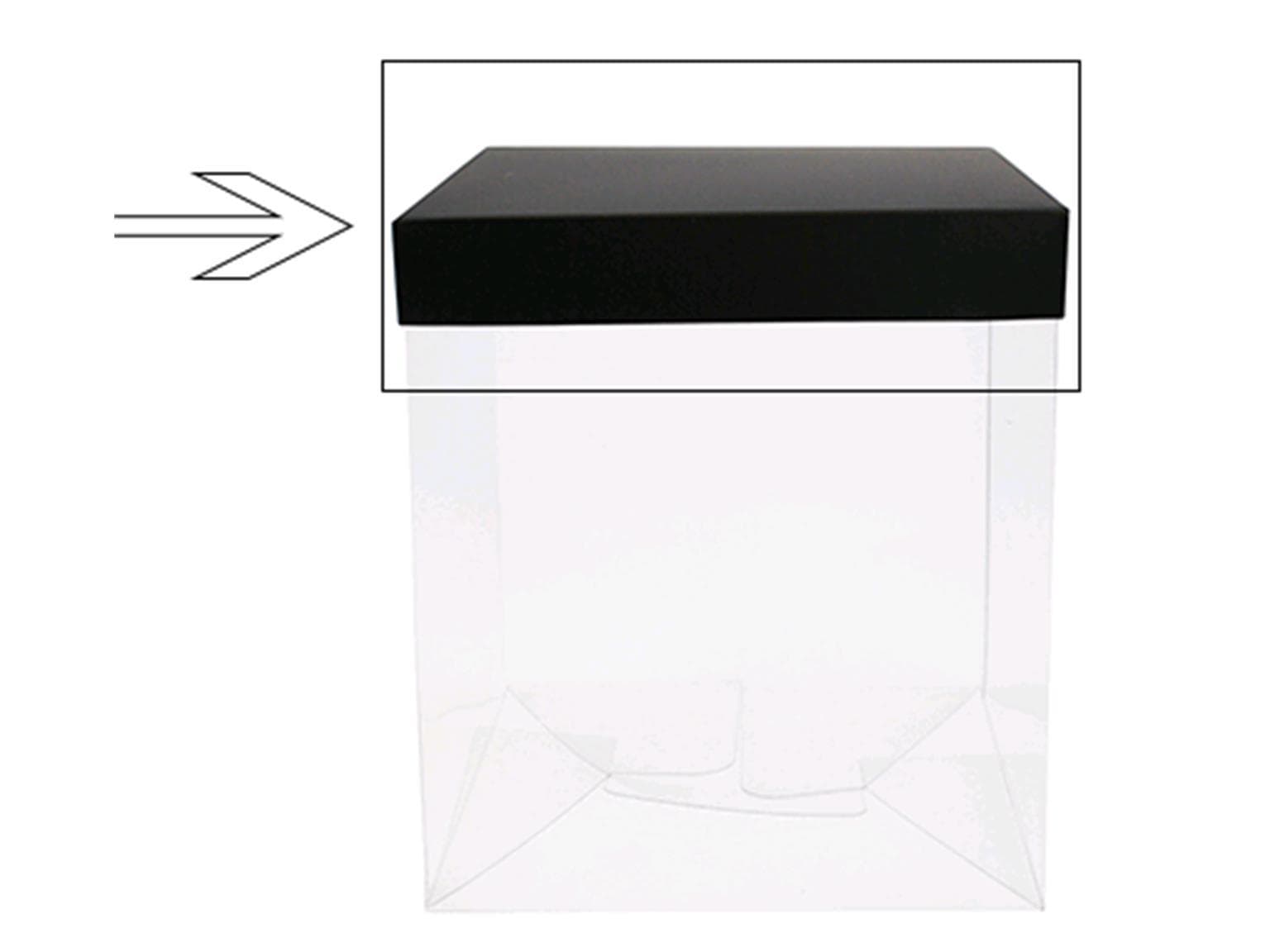 Base/couvercle pour boîte en PVC, Black&White 180x180/30mm, noir