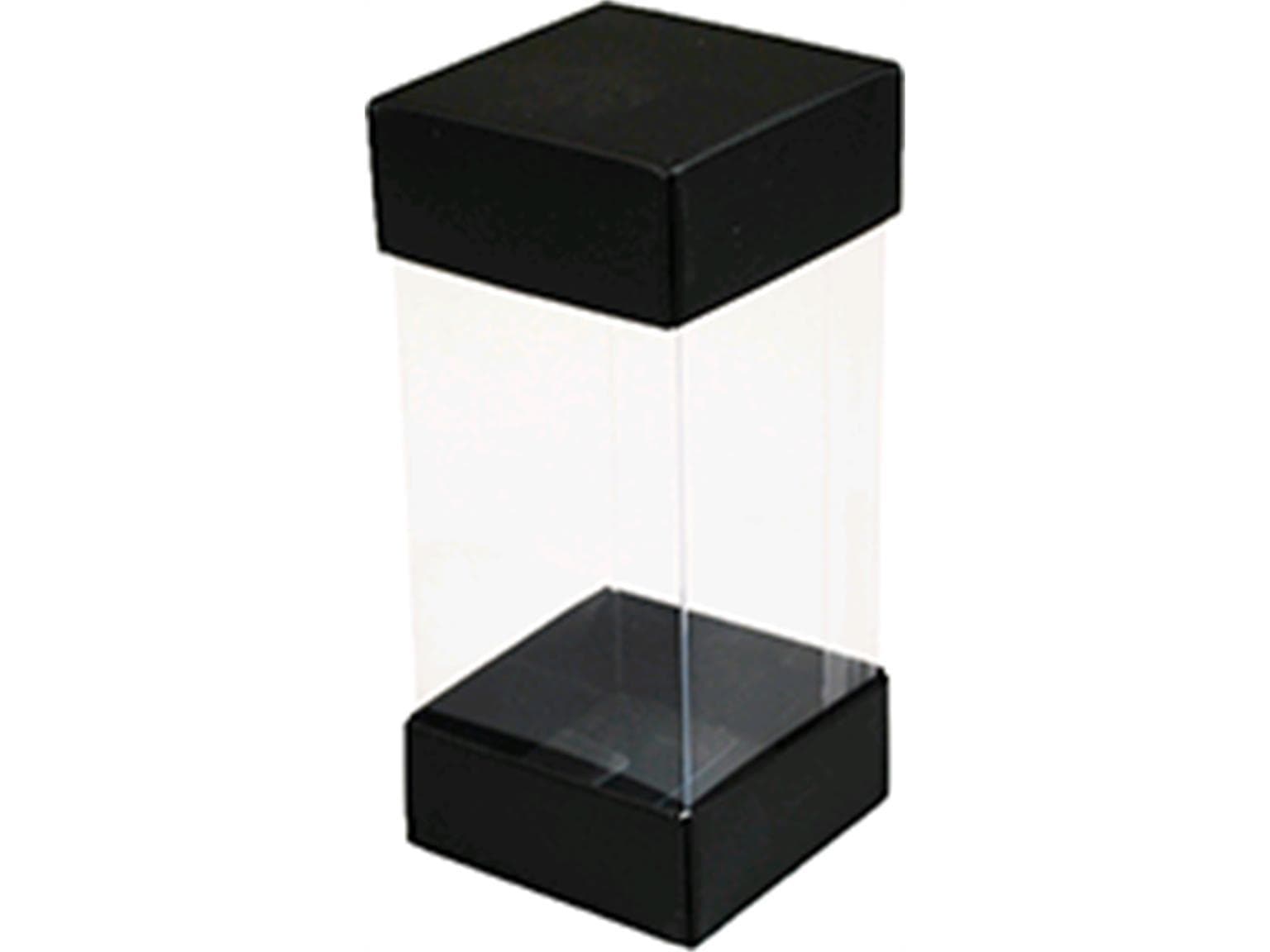 Set di scatole espositive, bianco e nero 1x 50x50/115 mm, nero