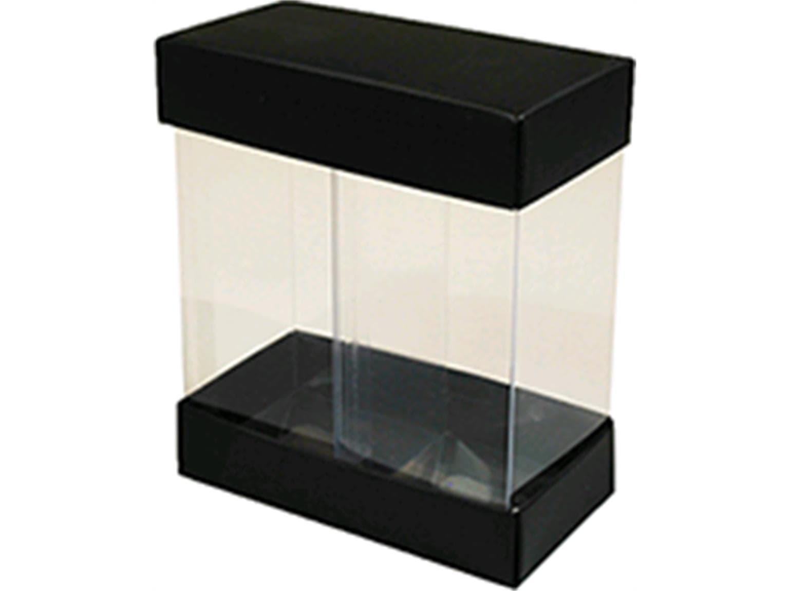 Set di scatole espositive, bianco e nero 2x 50x50/115 mm, nero