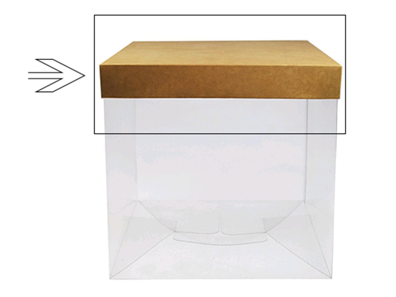 Fondo/coperchio per scatola in PVC, Kraft 210x210/30mm, consegnato piatto