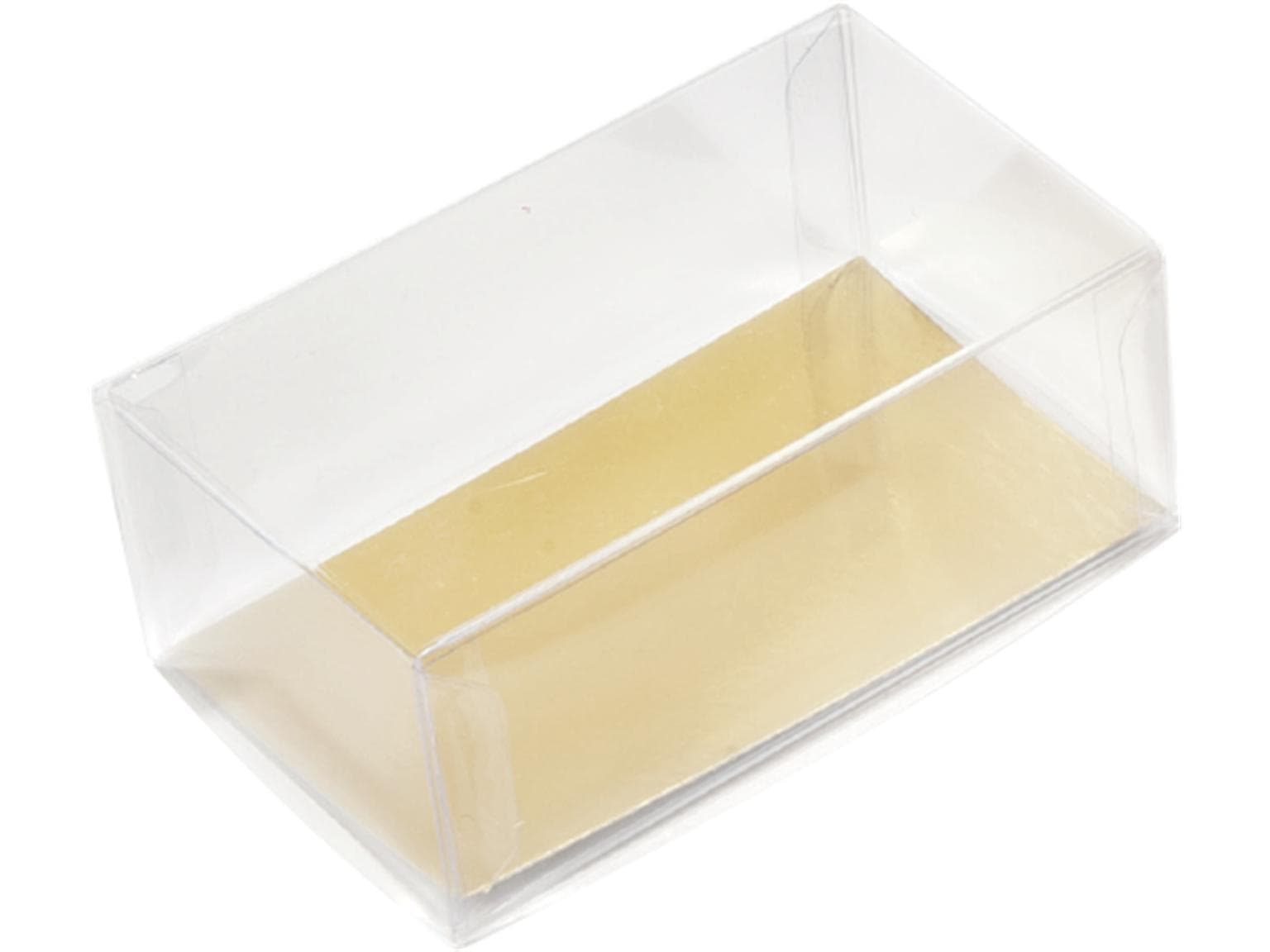 Scatola per dessert in PVC 120x70/50 mm, consegnata in posizione verticale