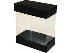 Set di scatole espositive, bianco e nero 2x 50x50/115 mm, nero