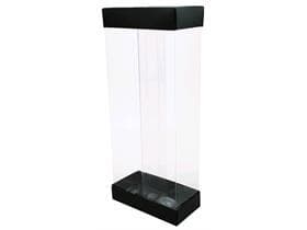 Set di scatole espositive, bianco e nero 2x 50x50/245 mm, nero