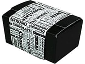 Ballotin 125 gr nero, Black&White 84x55/42mm, fascetta bianca