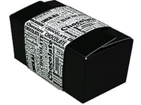 Ballotin 250 gr nero, Black&White 117x61/55mm, fascetta bianca