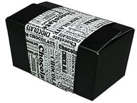 Ballotin 500 gr nero, Black&White 134x76/70mm, fascetta bianca