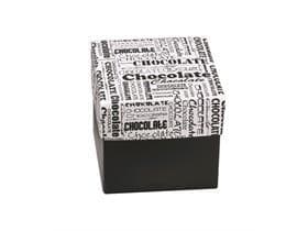 Cubo 4 praline, nero, Black&White 50x50/50mm, consegnato piatto