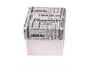 Cubo 4 praline, bianco, Black&White 50x50/50mm, consegnato piatto