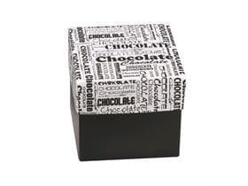 Cubo 250 gr, nero, Black&White 80x80/75mm, consegnato piatto
