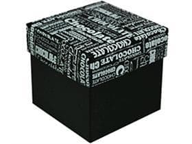 Cubo 375 gr, nero, Black&White 90x90/85mm, consegnato piatto