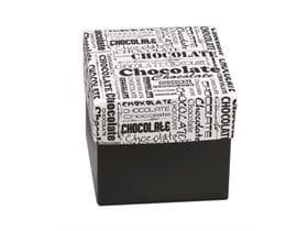 Cubo 375 gr, nero, Black&White 90x90/85mm, consegnato piatto