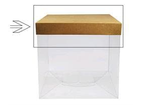 Fondo/coperchio per scatola in PVC, Kraft 210x210/30mm, consegnato piatto